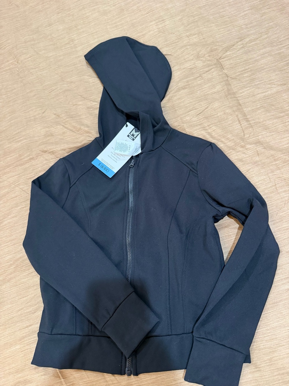 Kids Black Hooded Bomber Jacket - Unbranded